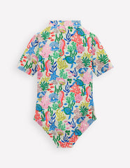 Short - sleeved Swimsuit - Multi Coral Cove
