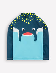 Logo Rash Vest - Caribbean Blue Stingray