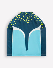 Logo Rash Vest - Caribbean Blue Stingray