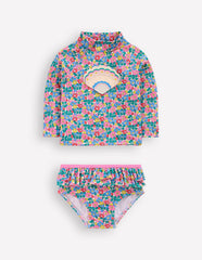 Frilly Rash Vest Set - Multi Flowerbed Shell