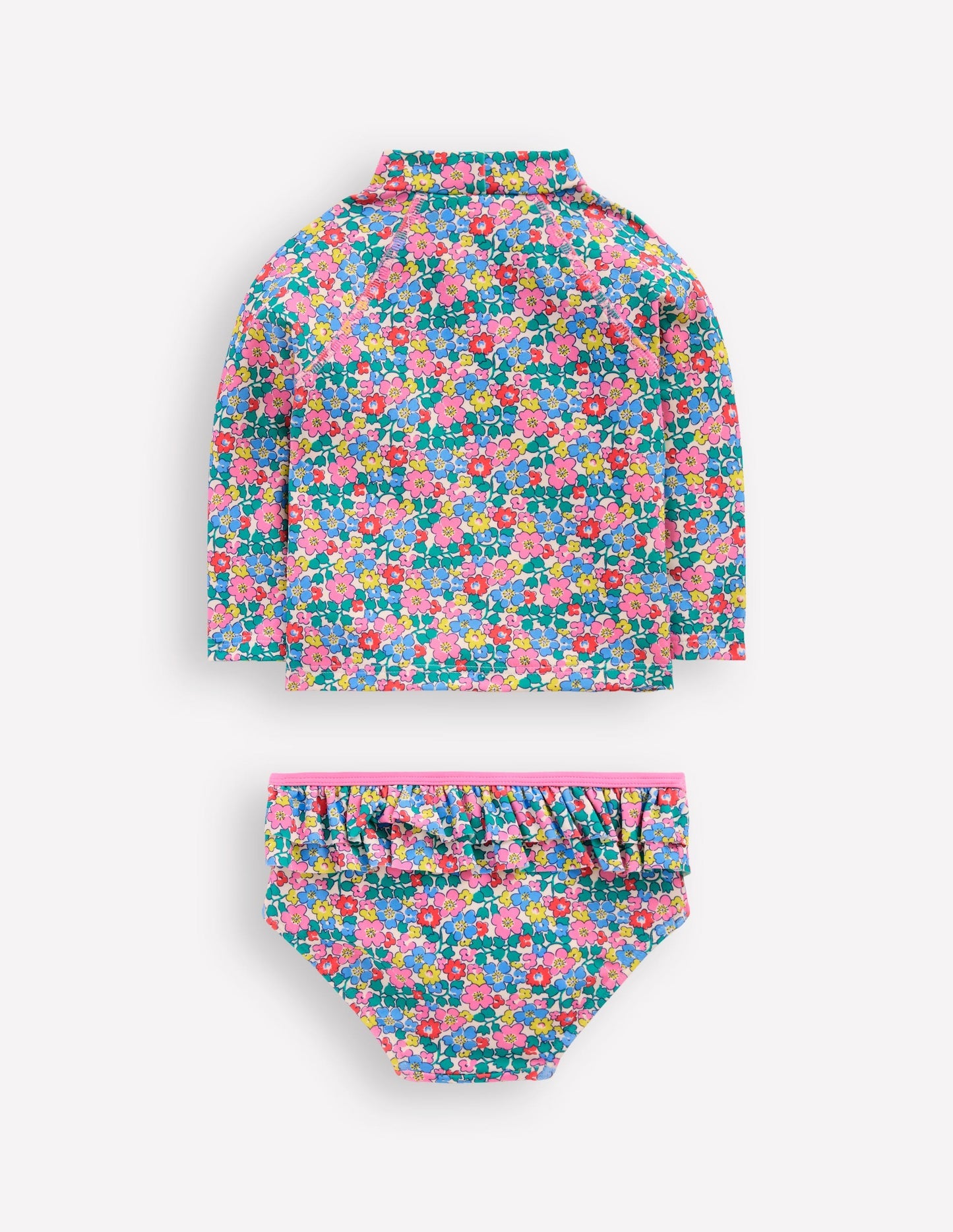 Frilly Rash Vest Set - Multi Flowerbed Shell