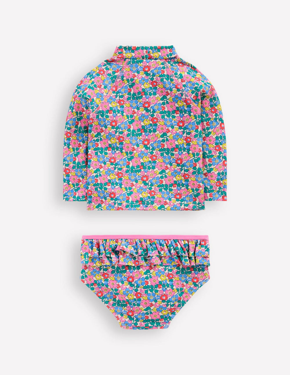 Frilly Rash Vest Set - Multi Flowerbed Shell
