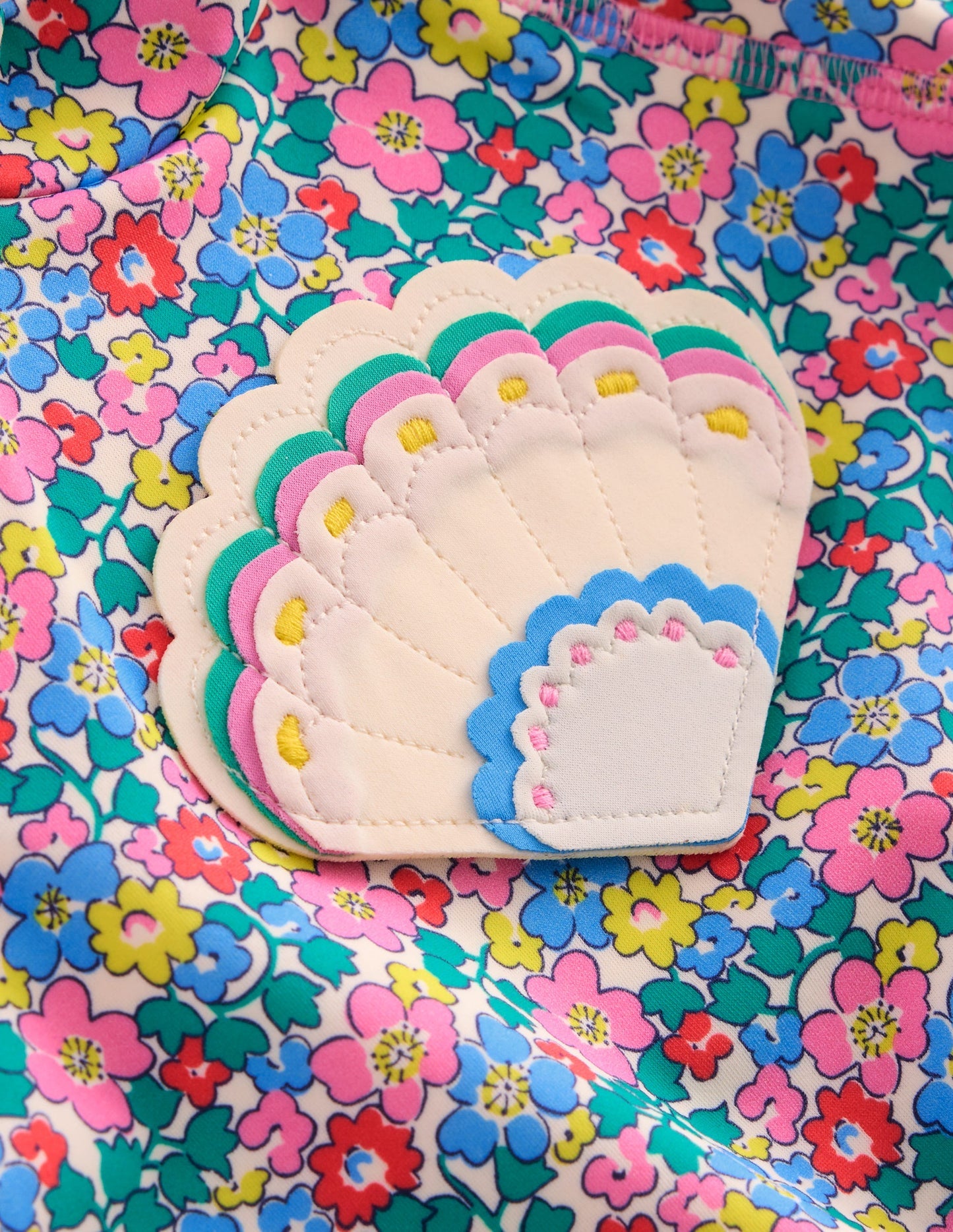 Frilly Rash Vest Set - Multi Flowerbed Shell