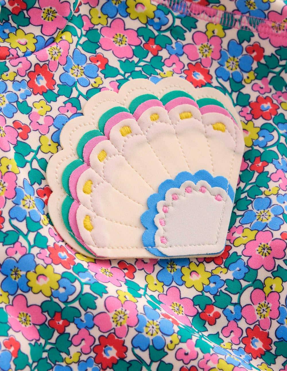 Frilly Rash Vest Set - Multi Flowerbed Shell