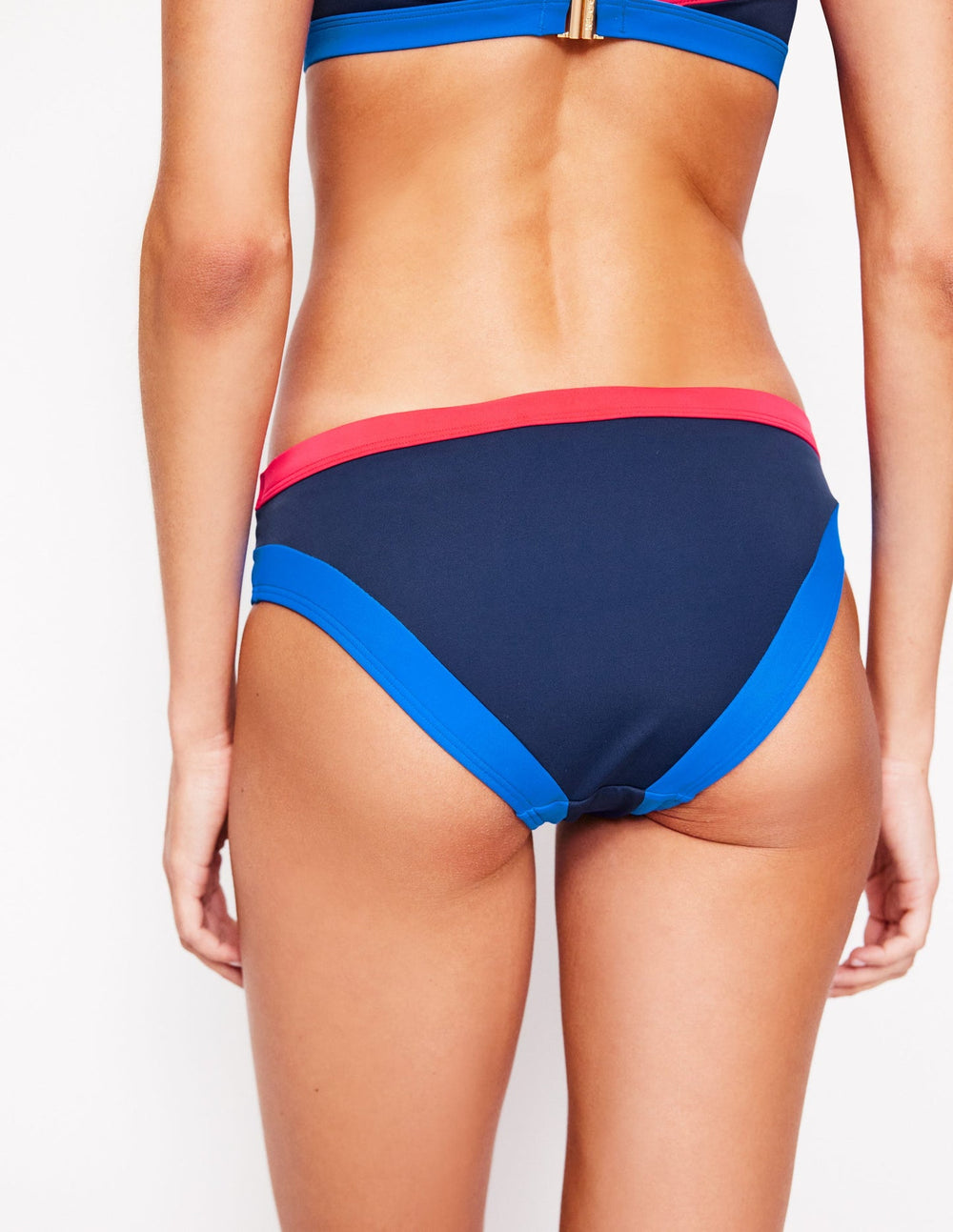 Santorini Bikini Bottoms - Navy/ Coral Punch Pink/ Blue