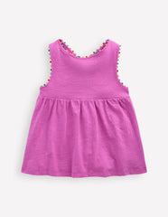 Cross - back Pom Top - Foxglove Purple