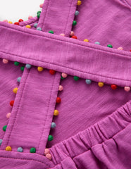 Cross - back Pom Top - Foxglove Purple