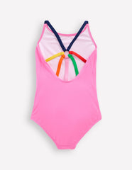 Selena Rainbow Strap Swimsuit - Strawberry Milkshake
