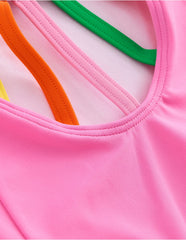 Selena Rainbow Strap Swimsuit - Strawberry Milkshake