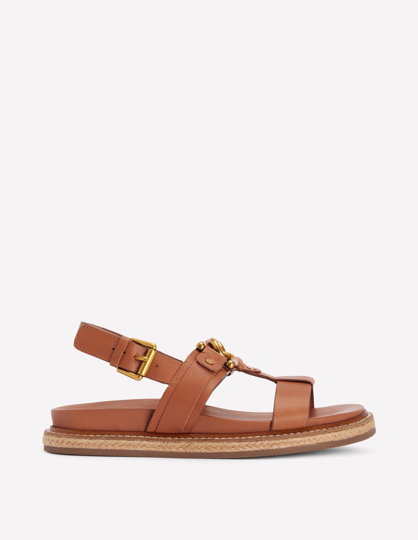 Hardware Detail Footbed Sandal - Tan