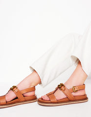 Hardware Detail Footbed Sandal - Tan