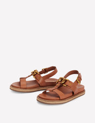 Hardware Detail Footbed Sandal - Tan