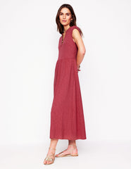 Chloe Jersey Midi Dress - Terracotta Red
