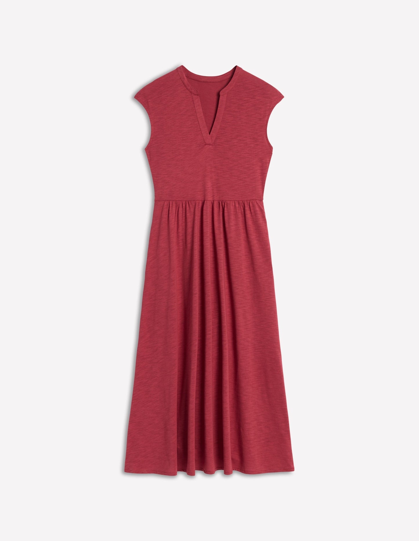 Chloe Jersey Midi Dress - Terracotta Red