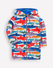 Towelling Zip - Up Throw - On - Ivory Riso Shark