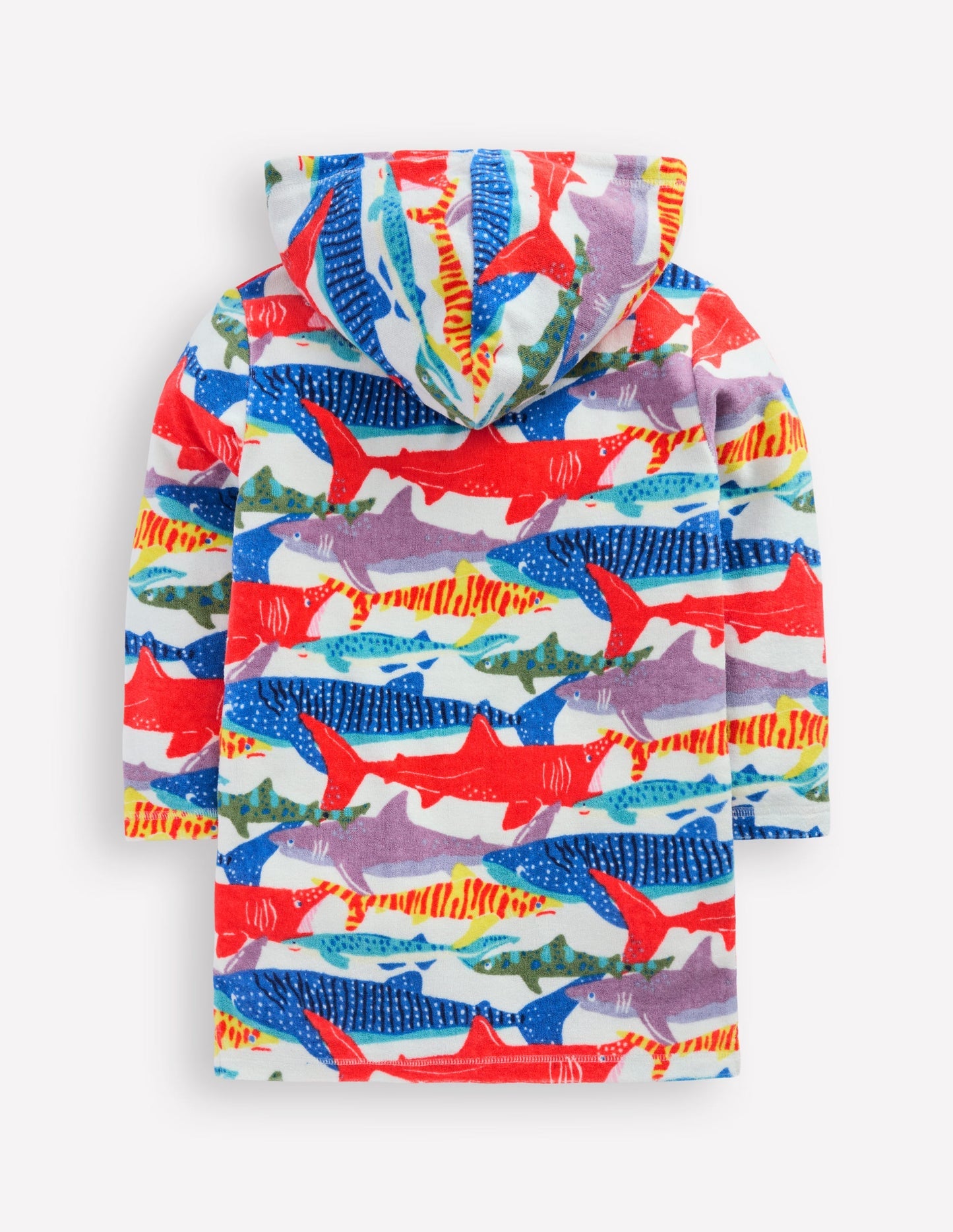 Towelling Zip - Up Throw - On - Ivory Riso Shark
