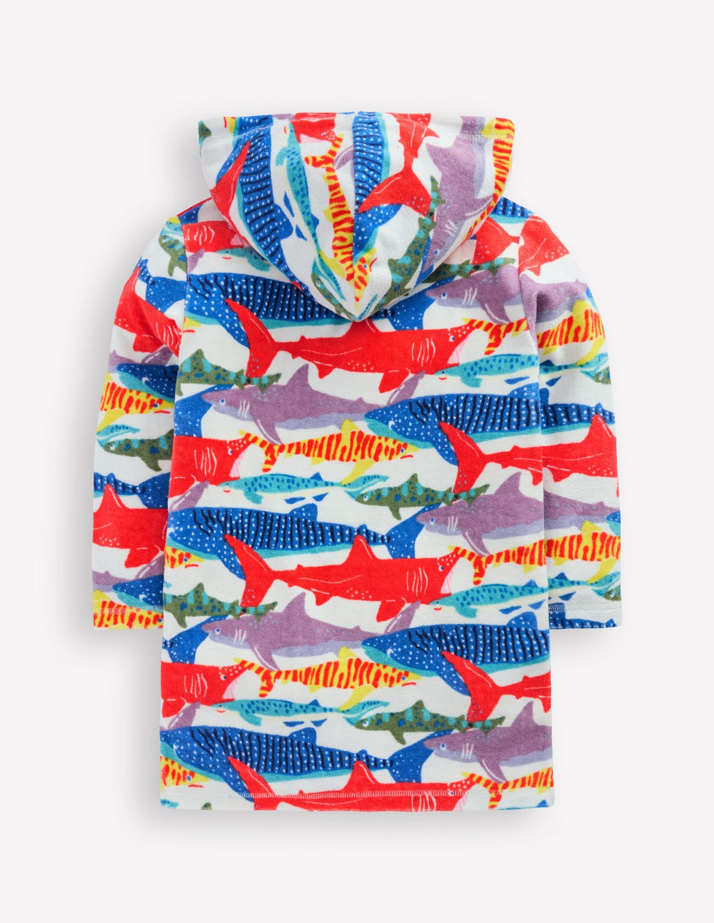 Towelling Zip - Up Throw - On - Ivory Riso Shark