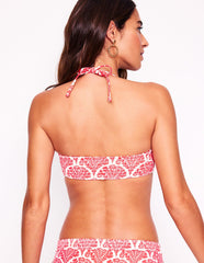 Milos Smocked Bikini Top - Jam Red, Blossomy