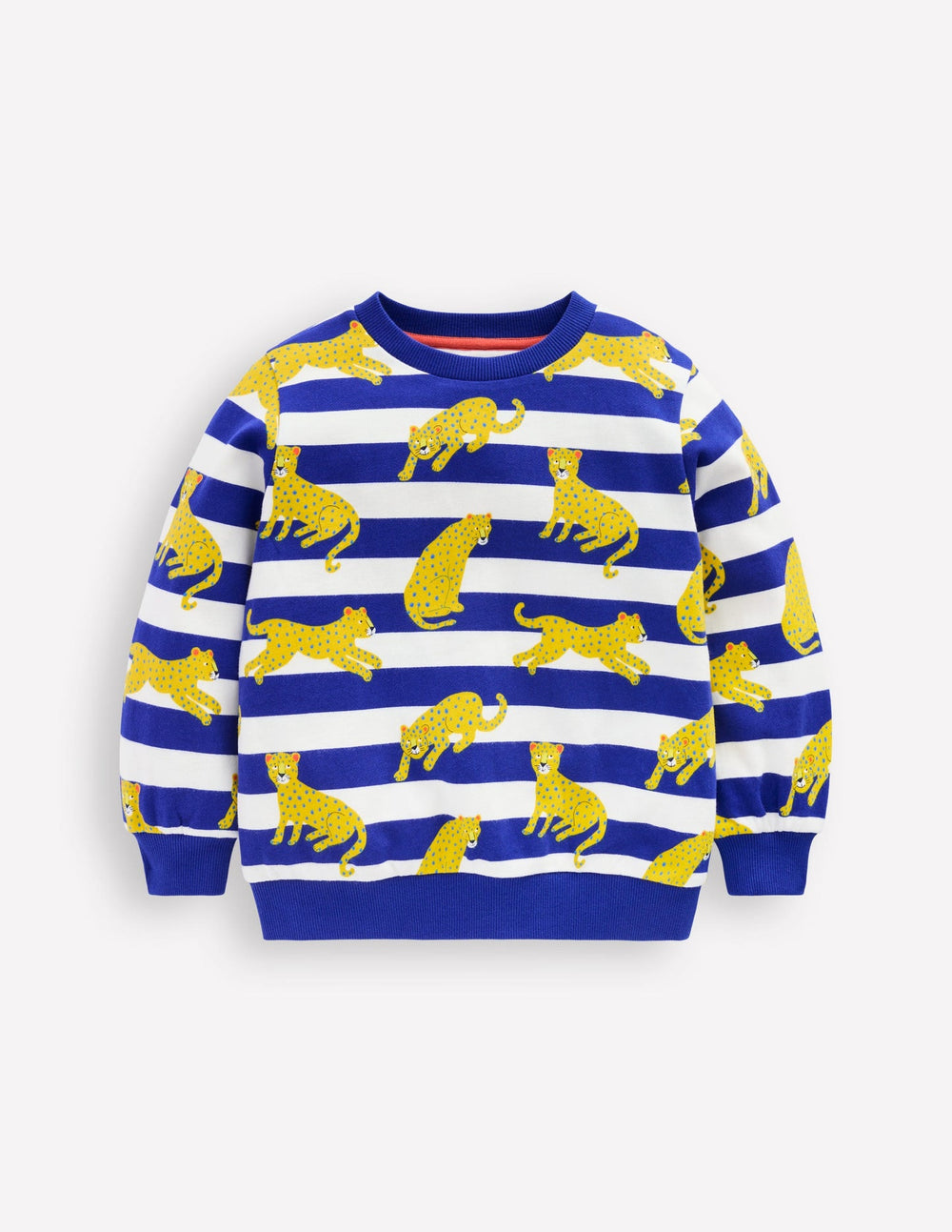 Printed Sweatshirt - Bright Blue Leopard Stripe
