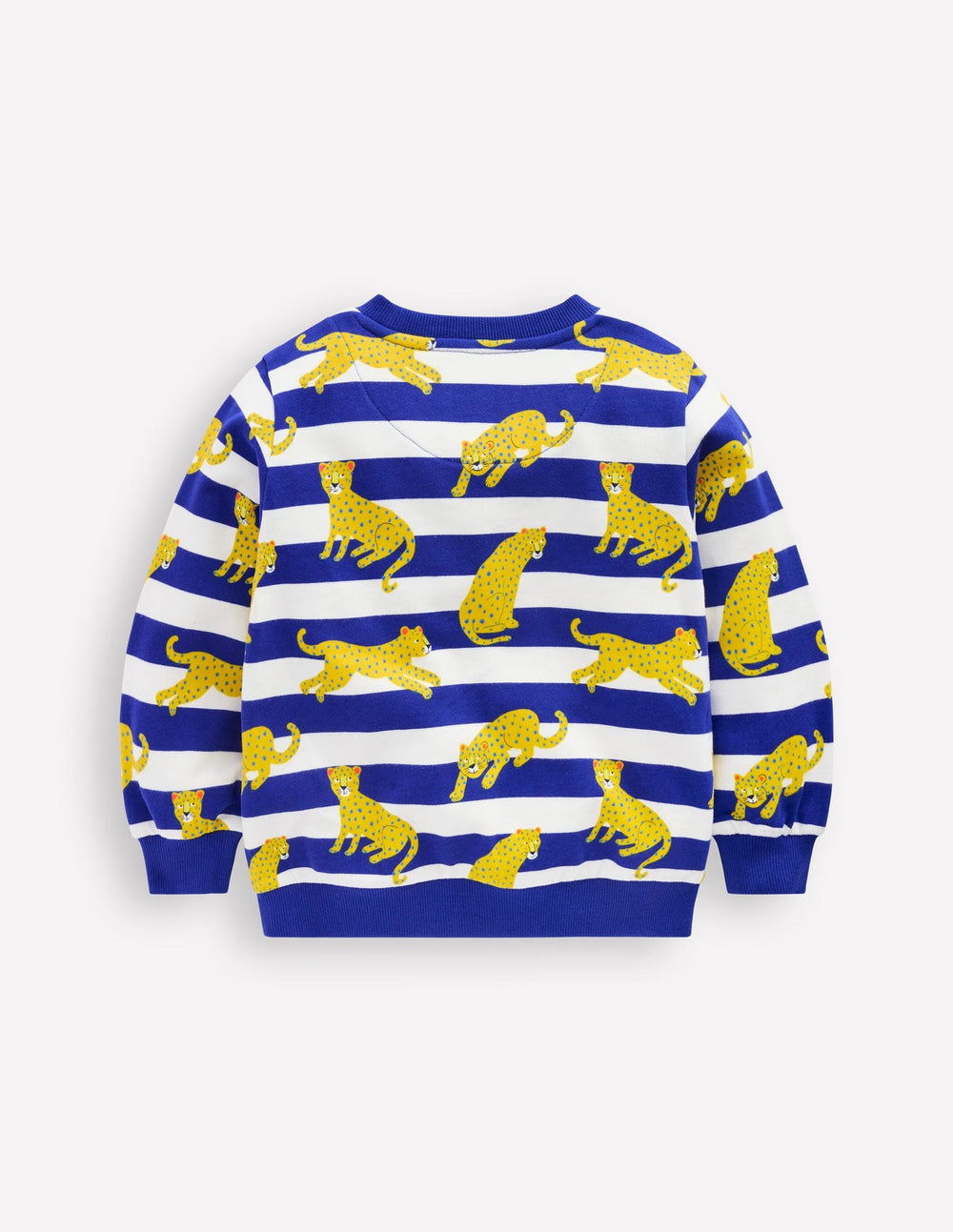 Printed Sweatshirt - Bright Blue Leopard Stripe