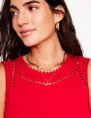 Mila Trim Tiered Jersey Dress - Poppy Red