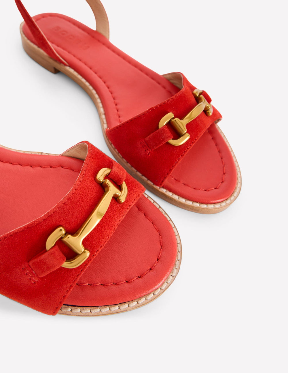 Iris Snaffle Flat Sandals - Post Box Red