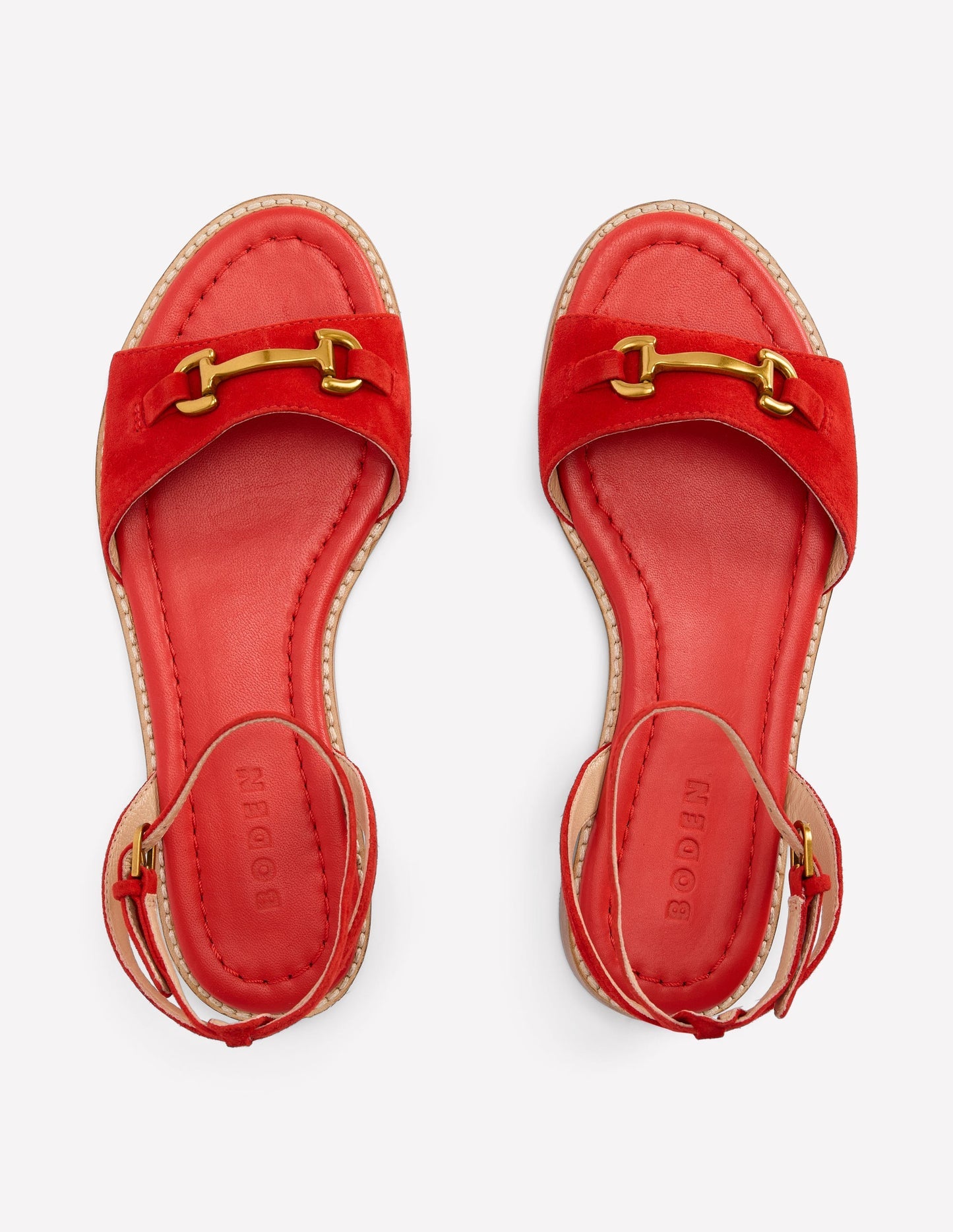 Iris Snaffle Flat Sandals - Post Box Red