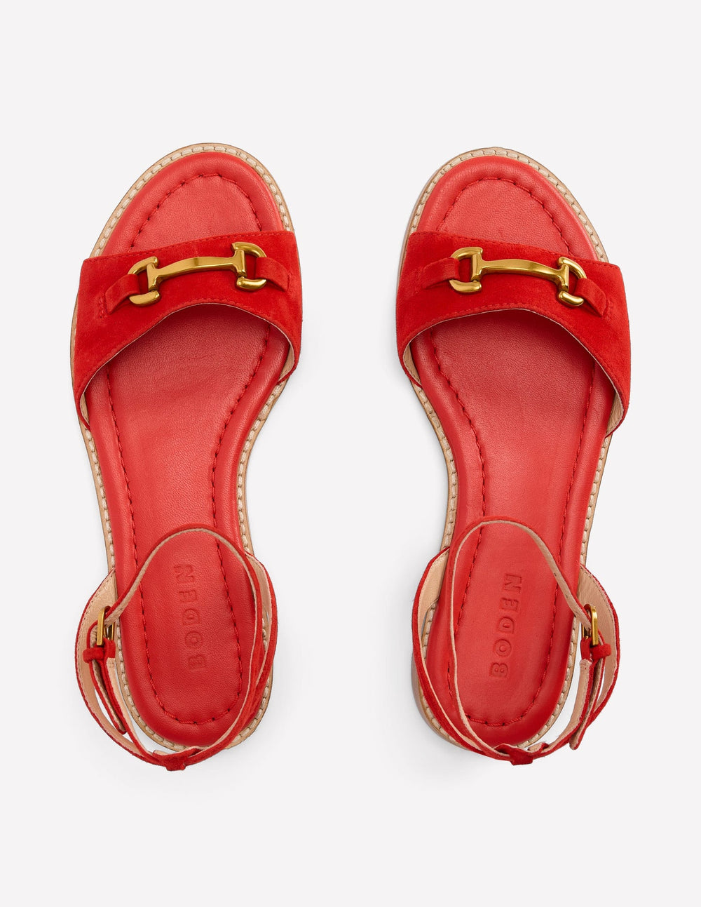 Iris Snaffle Flat Sandals - Post Box Red