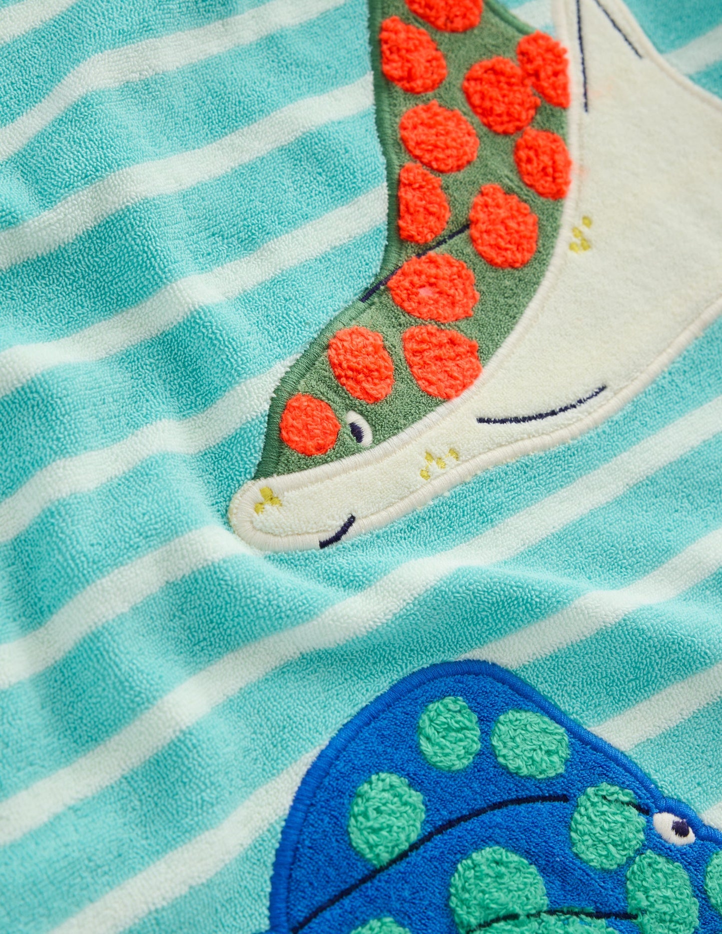 Appliqué Towelling Throw - on - Caribbean Blue Stingray