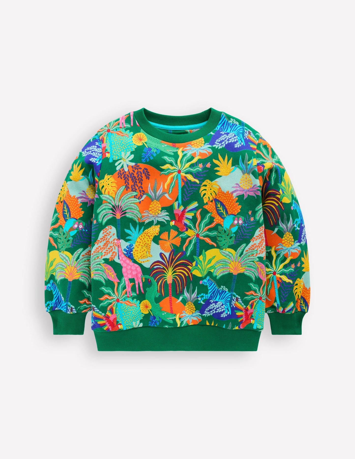 Printed Sweatshirt - Green Multi Jungle