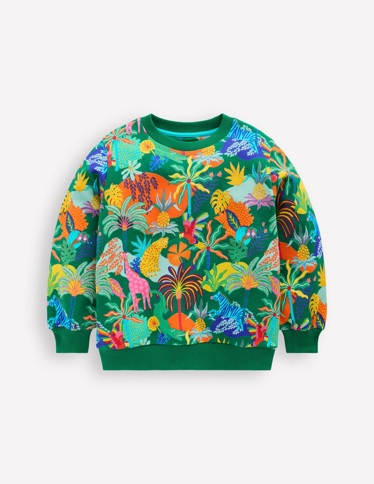 Printed Sweatshirt - Green Multi Jungle