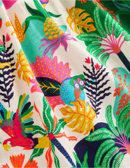 Posie Frill Sleeve Dress - Soft Ivory Multi Jungle