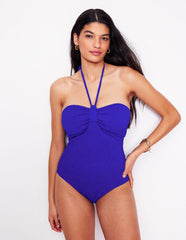 Crinkle Texture Swimsuit - Cobalt