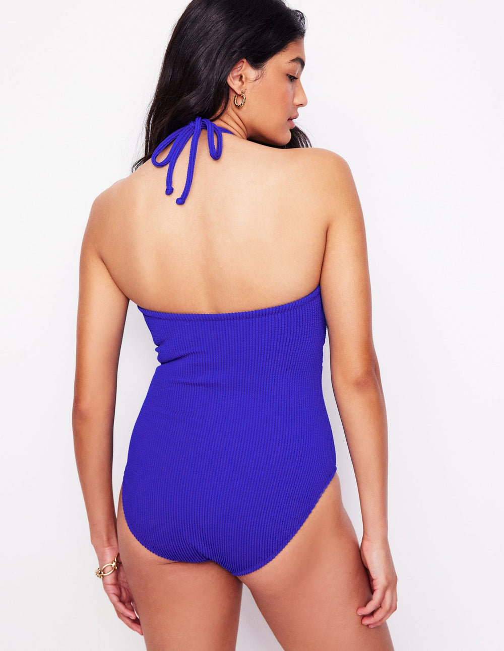Crinkle Texture Swimsuit - Cobalt