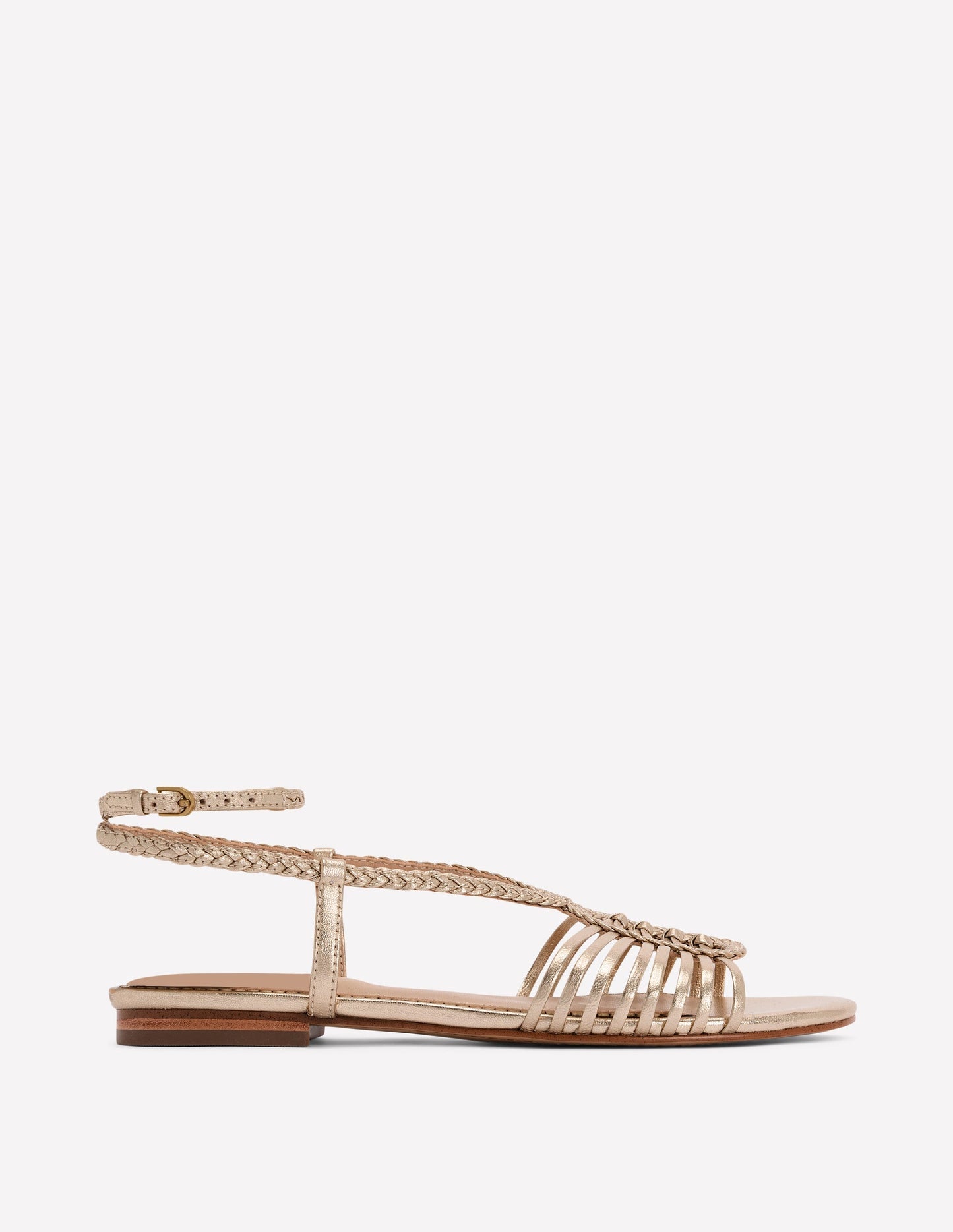 Multi Strap Flat Sandal - Gold