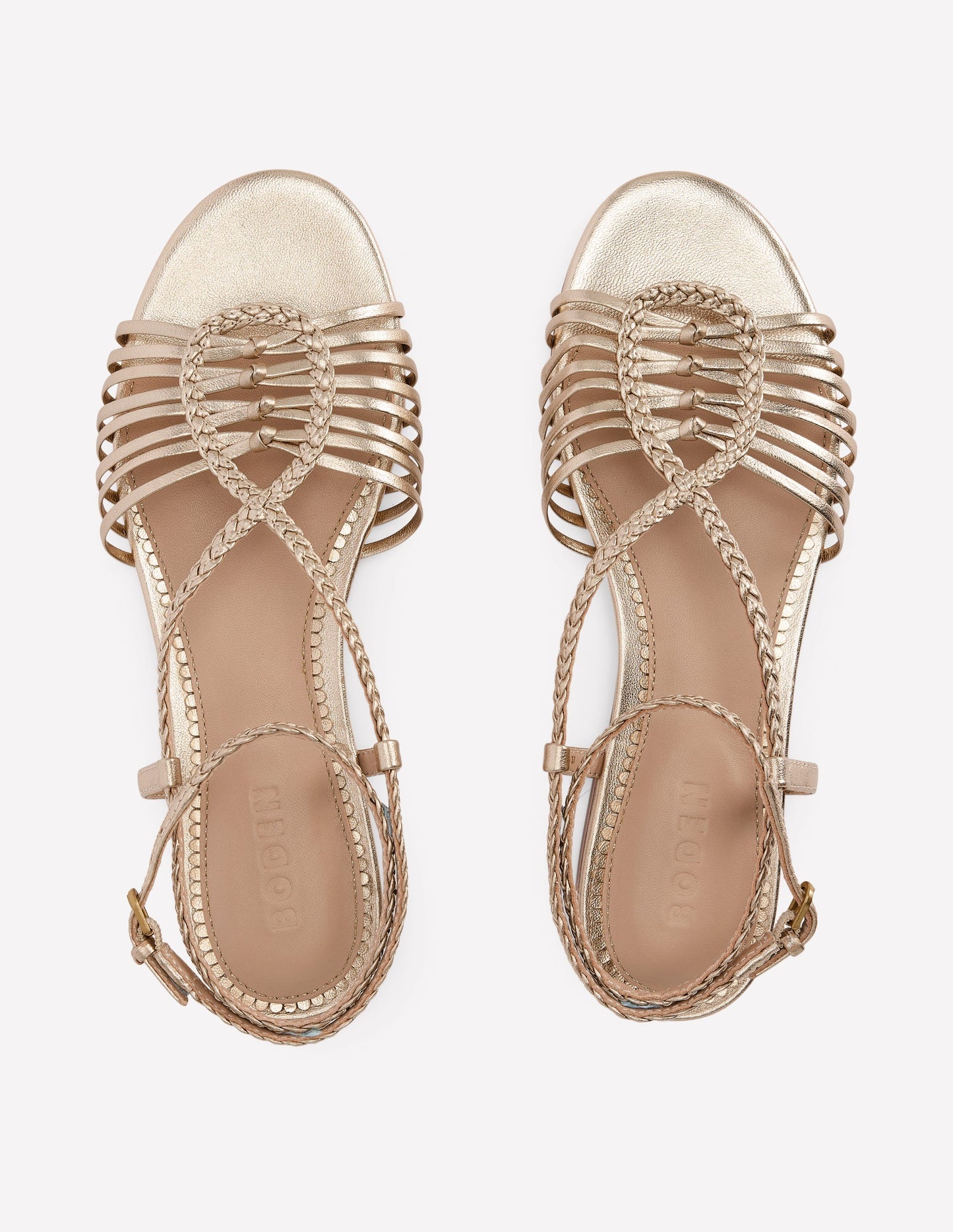 Multi Strap Flat Sandal - Gold