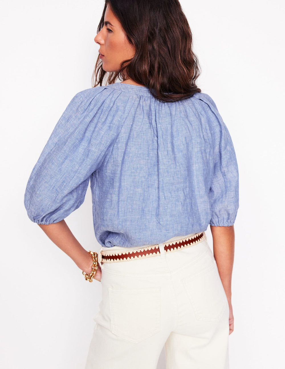 Brooke Linen Top - Chambray