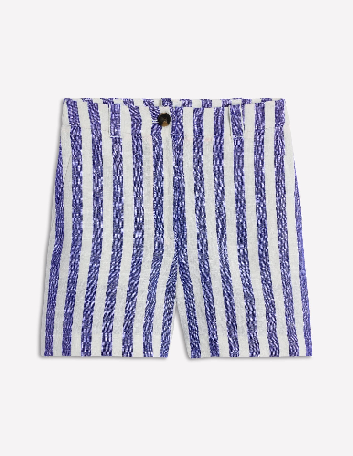 Westbourne Linen Shorts - Bright Blue Stripe