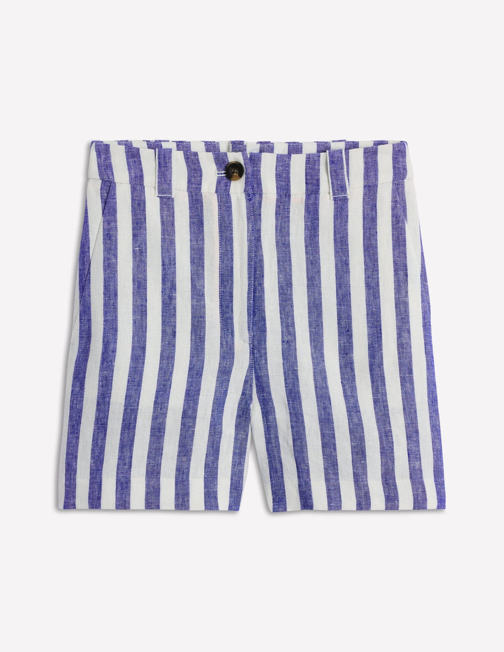 Westbourne Linen Shorts - Bright Blue Stripe