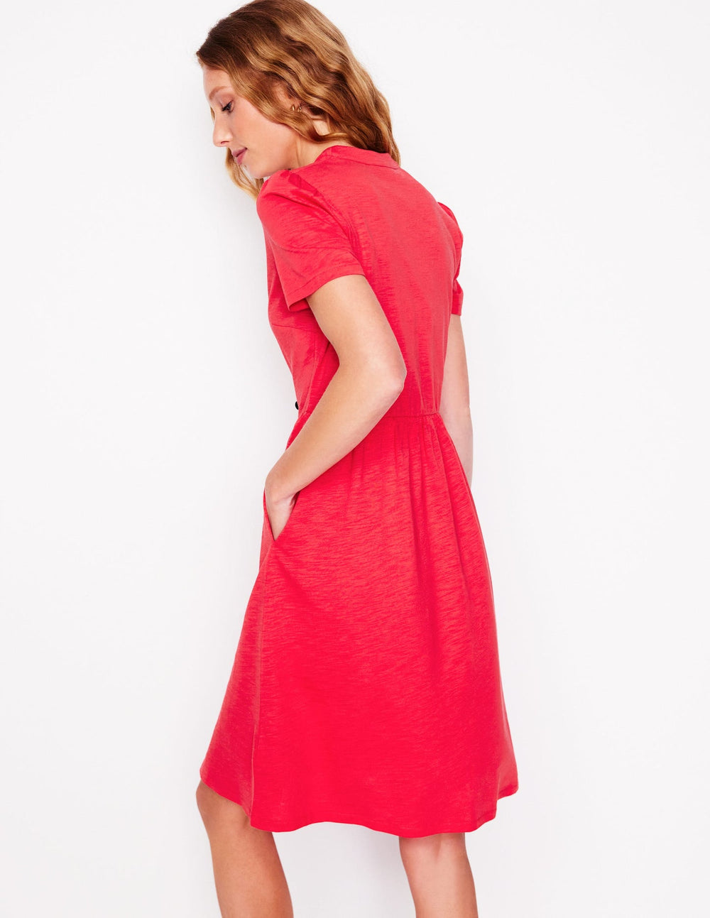Naomi Short Sleeve Dress - Strawberry Tart Red