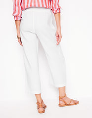 Cropped Double Cloth Pants - White