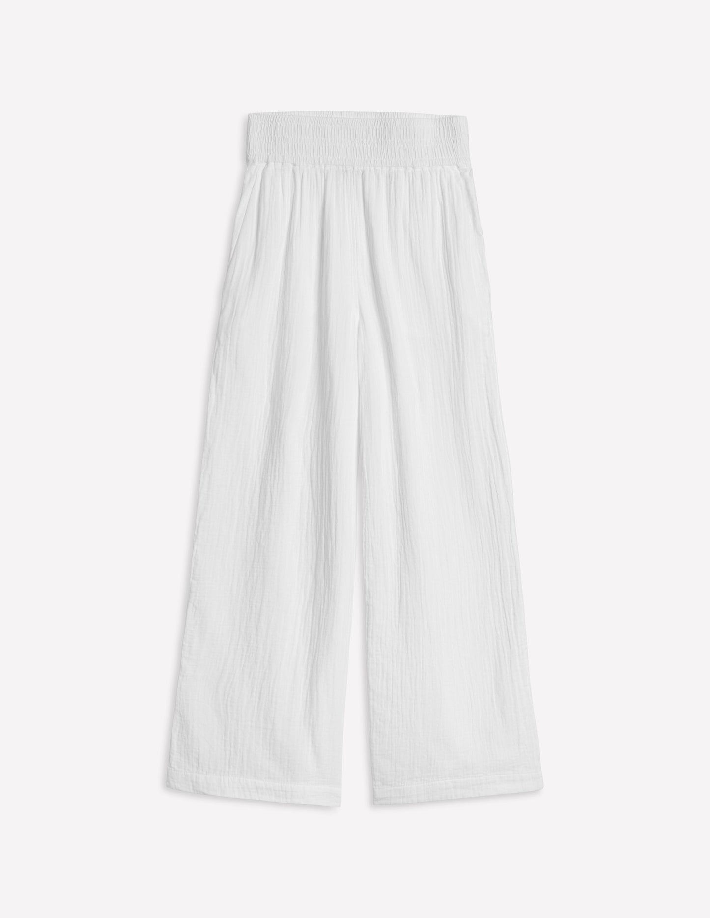 Cropped Double Cloth Pants - White