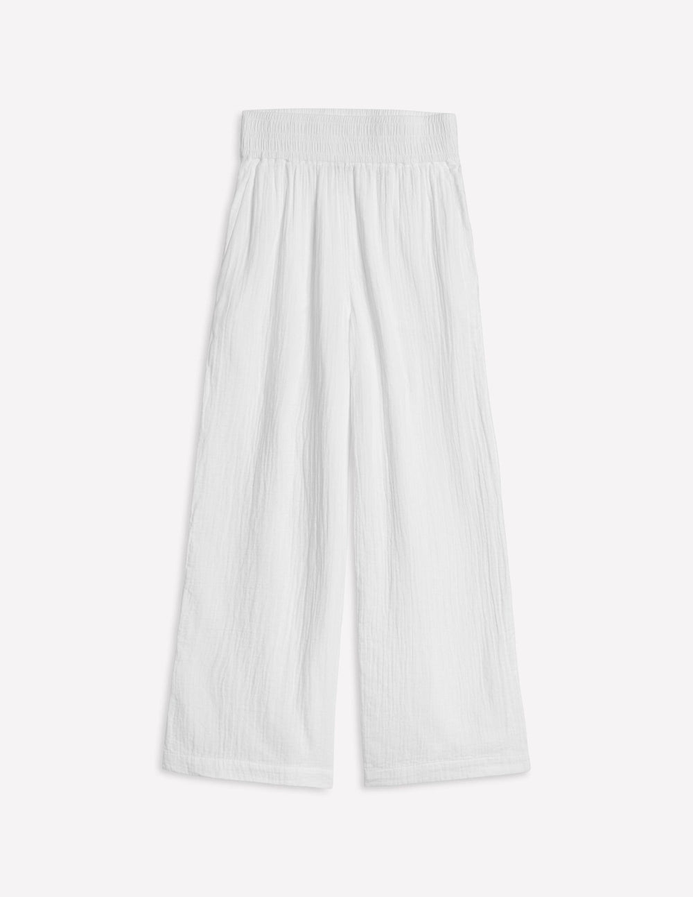 Cropped Double Cloth Pants - White