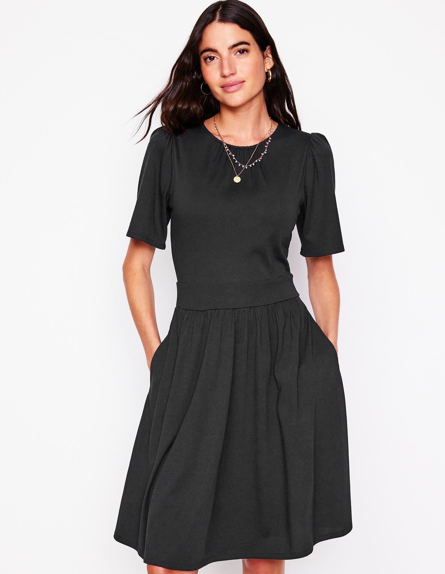 Louisa Short Jersey Dress - Black