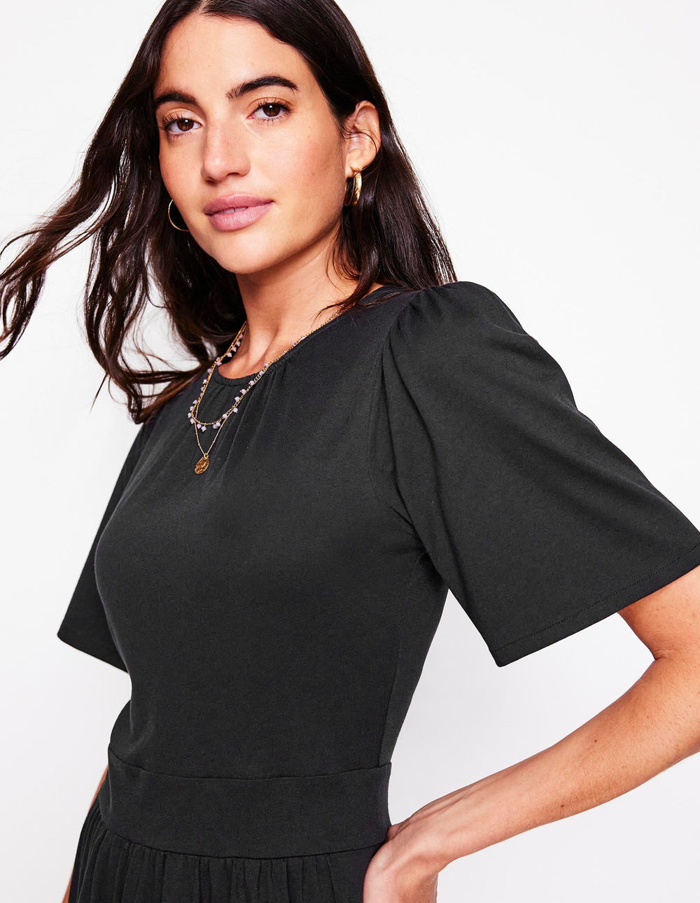 Louisa Short Jersey Dress - Black