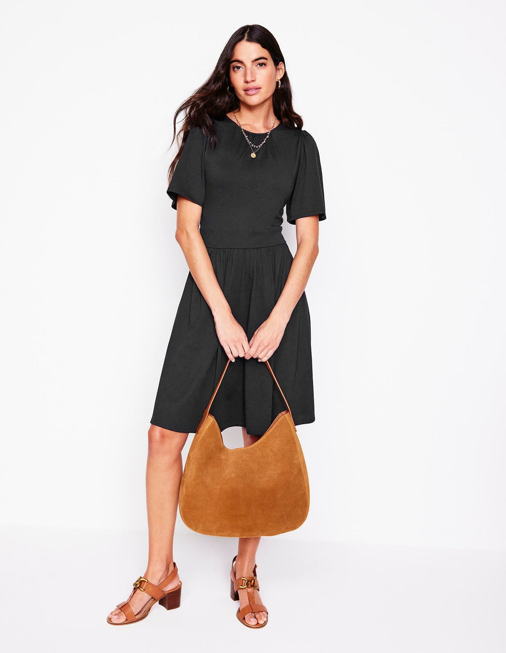 Louisa Short Jersey Dress - Black