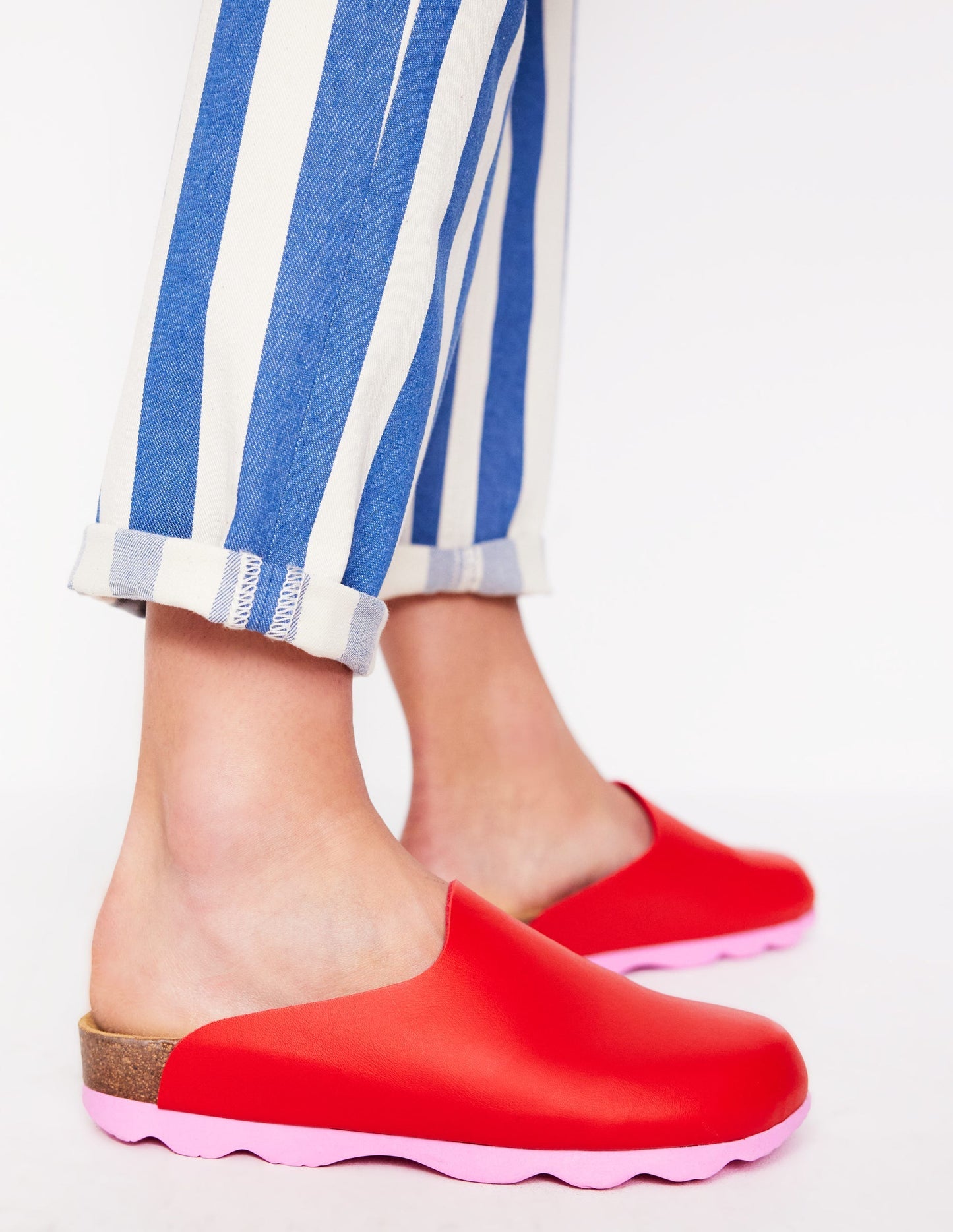Lyla Colour Block Clogs - Post Box Red/Soft Pink