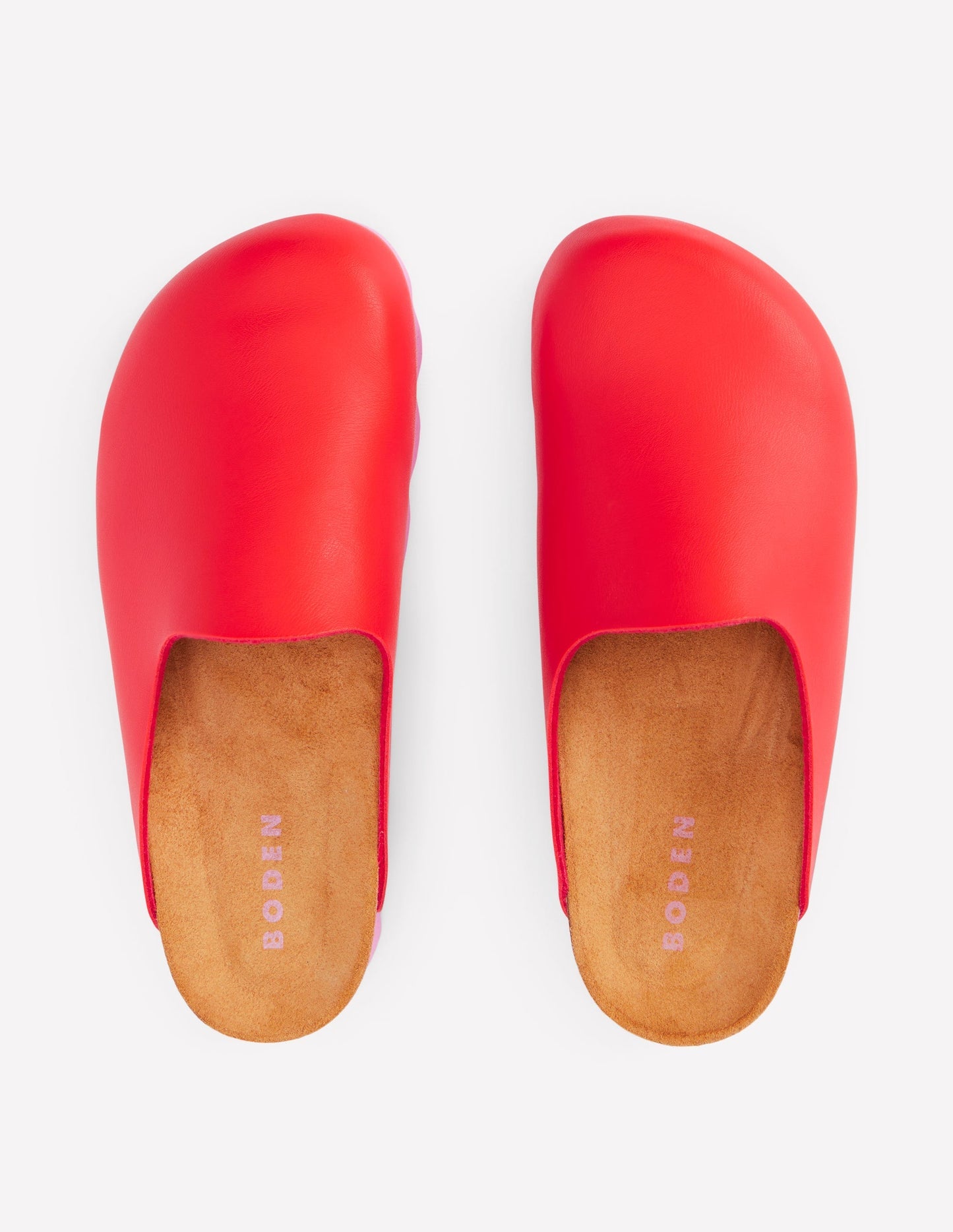 Lyla Colour Block Clogs - Post Box Red/Soft Pink