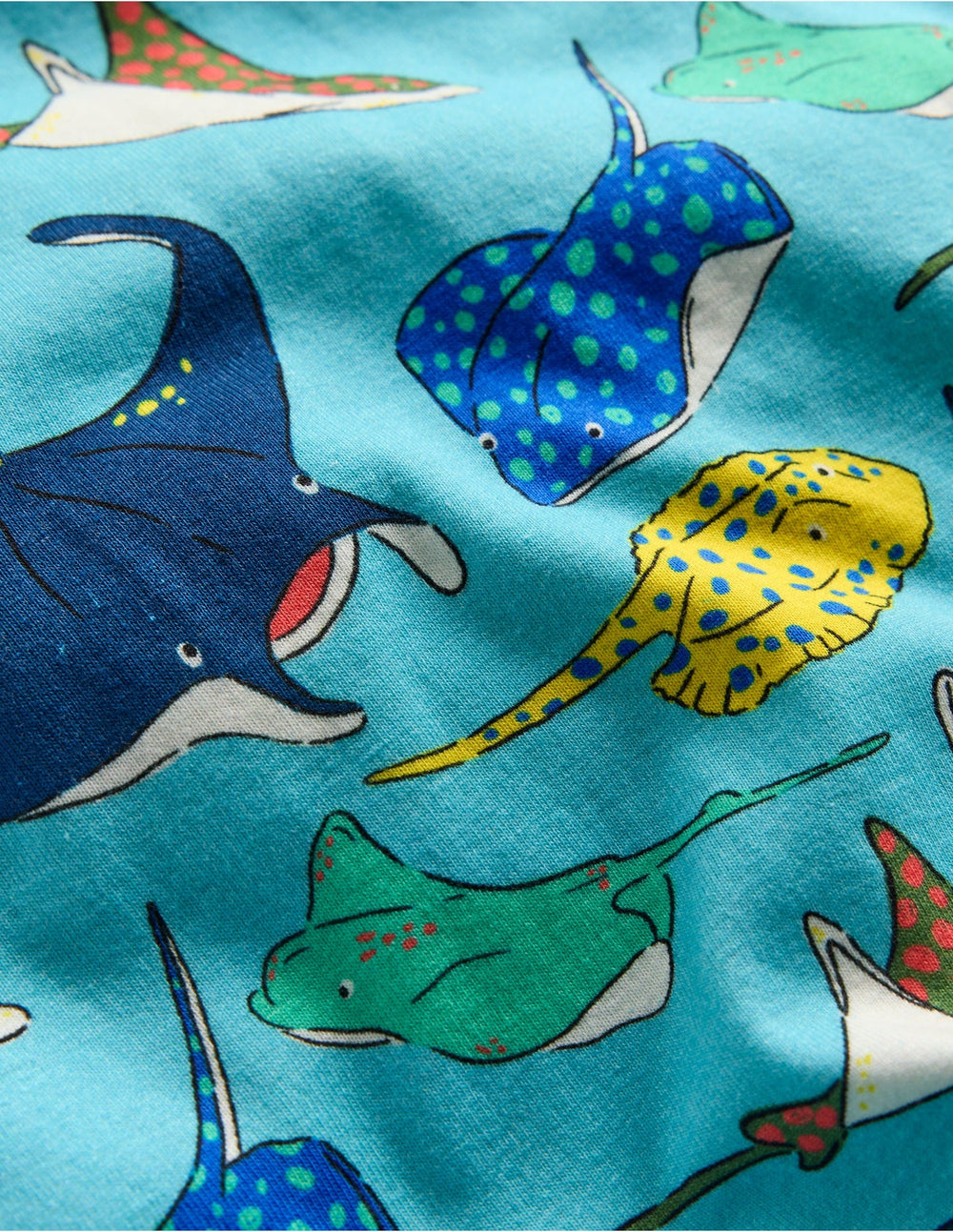Snug Short John Pajamas - Caribbean Blue Rays