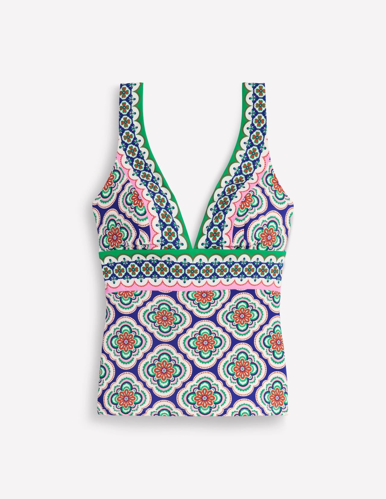 Porto Tankini Top - Bright Blue, Botanic Blush